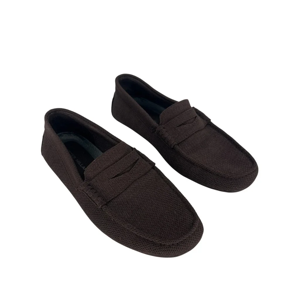 Peter‎ Millar Crown Cruise Knit Driver Loafers Brown Slip On Shoes Size 9
